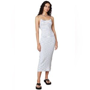NIA the Brand OPEN BACK KNIT DRESS Blue/White